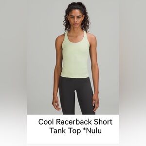 LULULEMON Cool Racerback Short Tank Top in Light Green size 6
